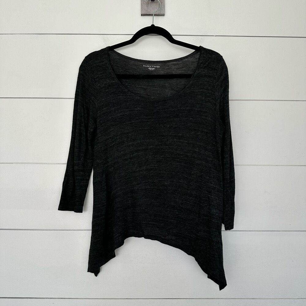 Eileen Fisher Women’s Extra Small Grey Viscose Assymetrical Blouse